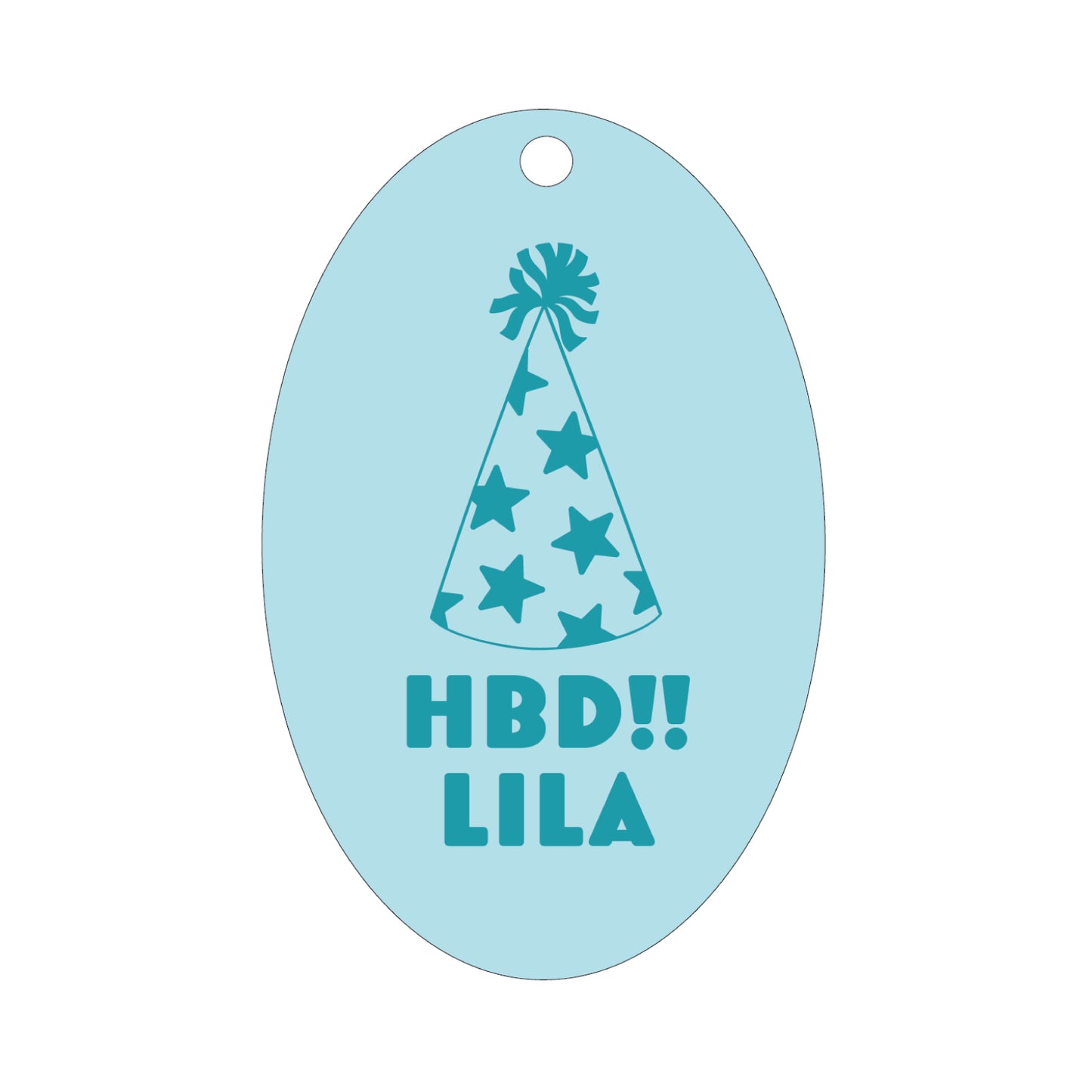 HBD Party Hat Oval