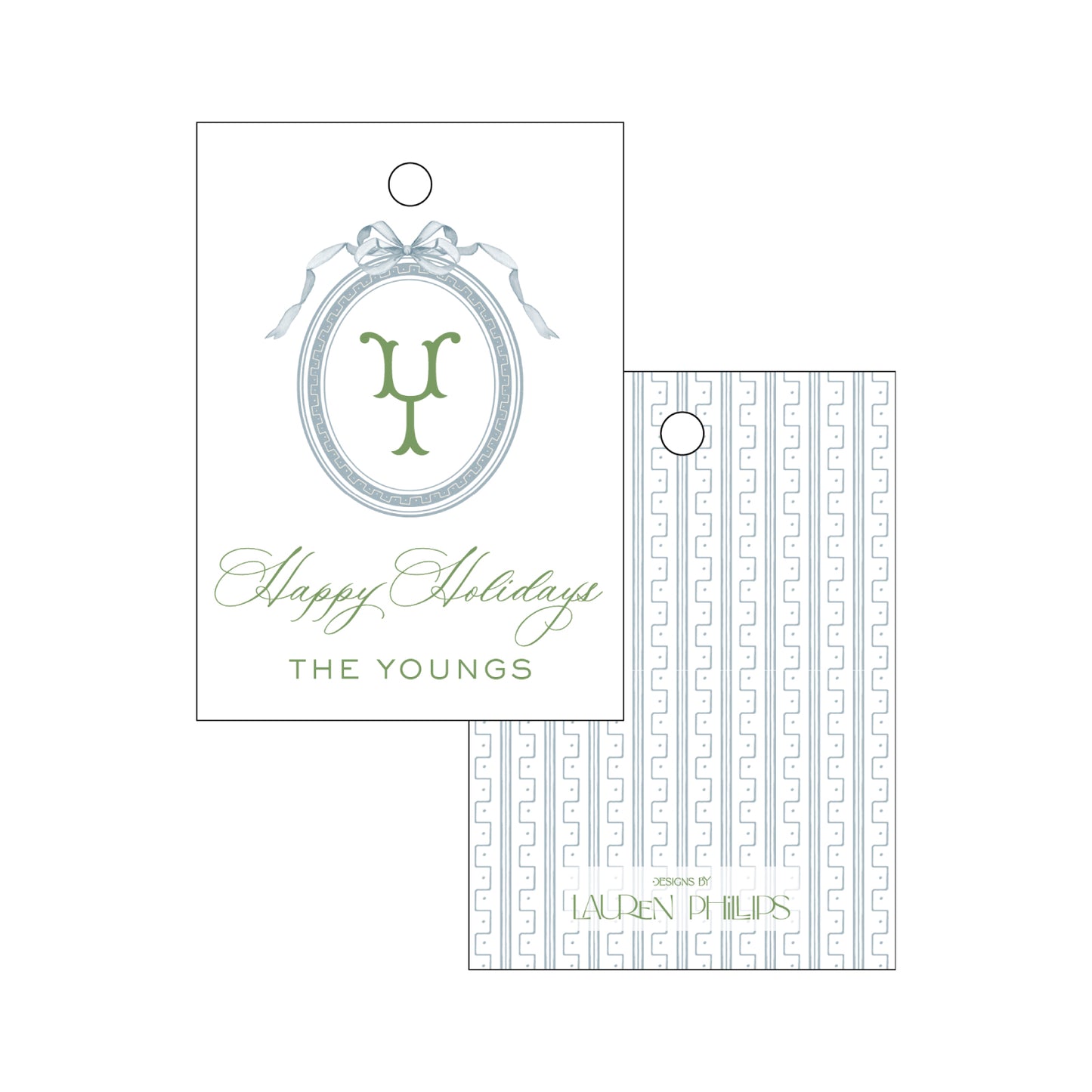 Happy Holiday Greek Bow Frame