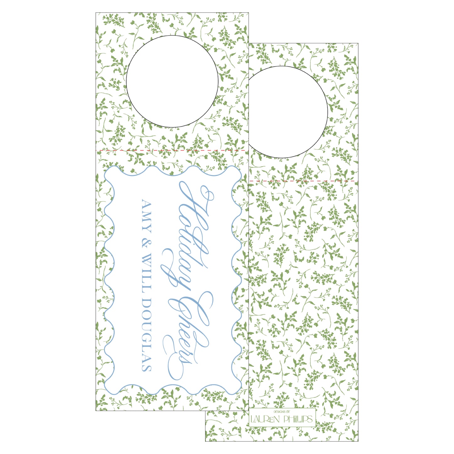 Holiday Cheers Wavy Frame Floral