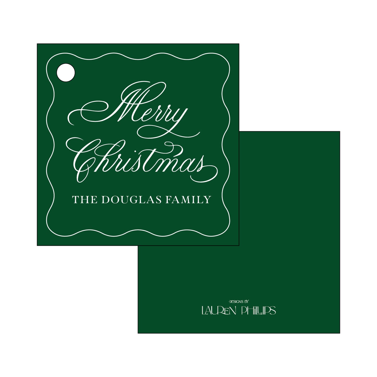 Merry Christmas Wavy Frame Square