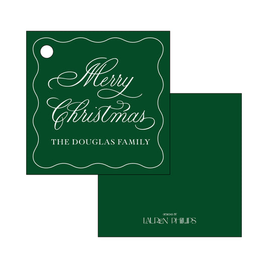 Merry Christmas Wavy Frame Square