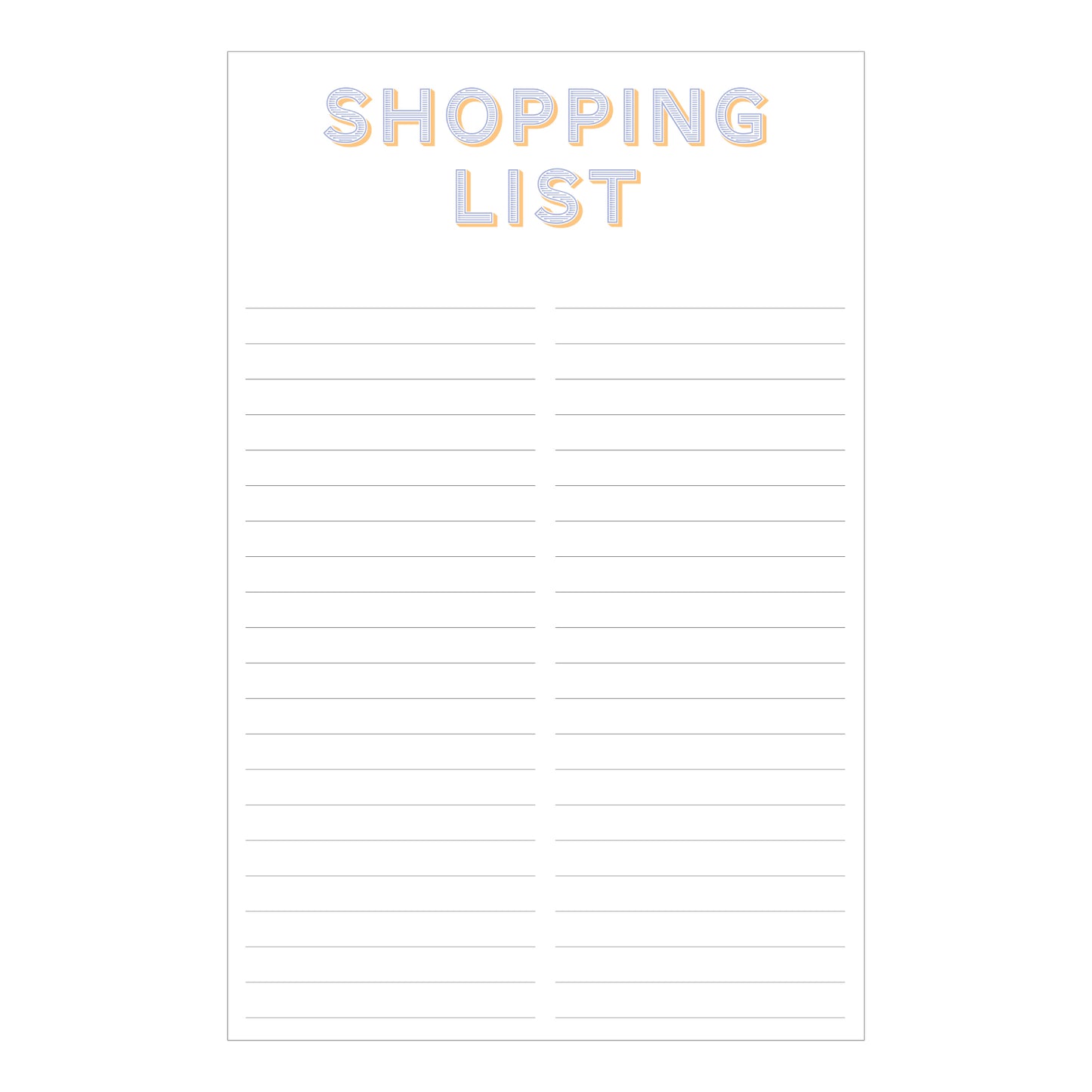 Shopping List Stripe